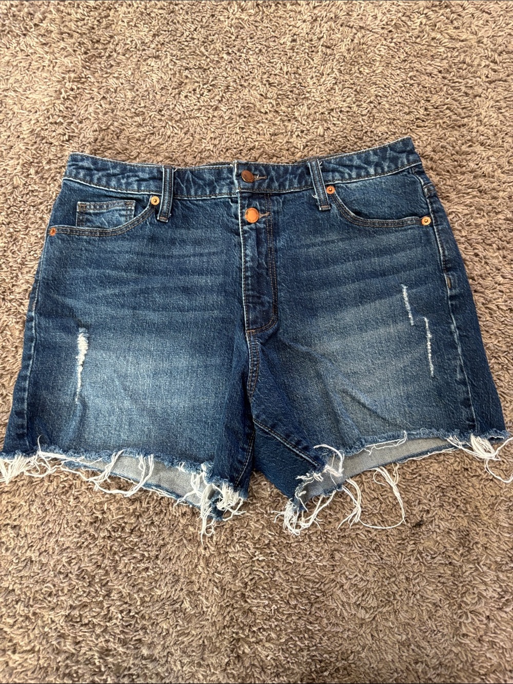 Universal Thread Dark Blue Distressed Denim Cutoff Shorts